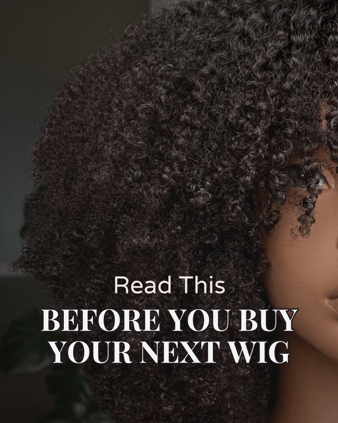 Close-up of natural curl texture on a kinky curly textured wig