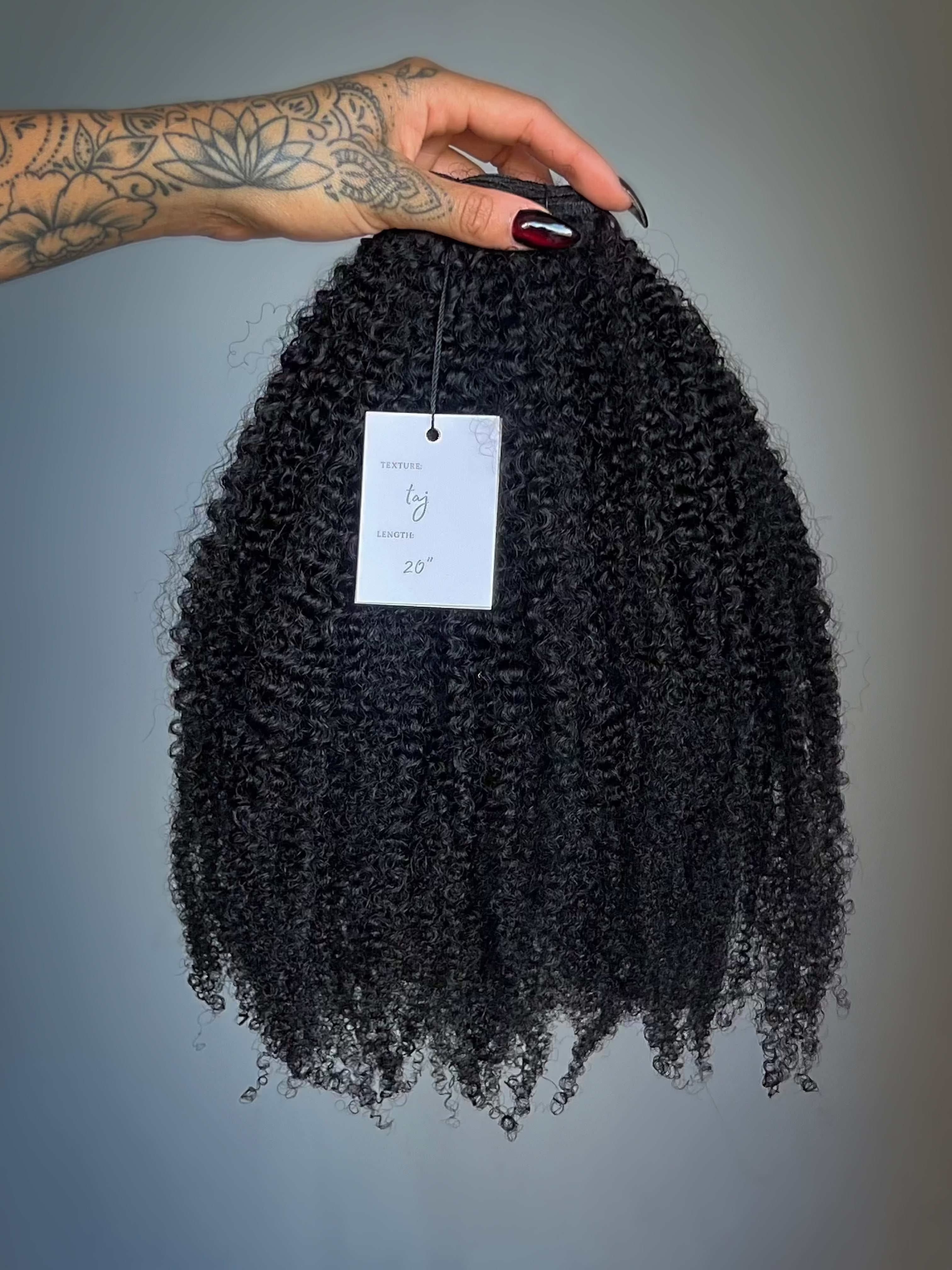Taj Wefted Hair bundles – premium coily extensions showing fullness and bounce | Nahara’s Curls