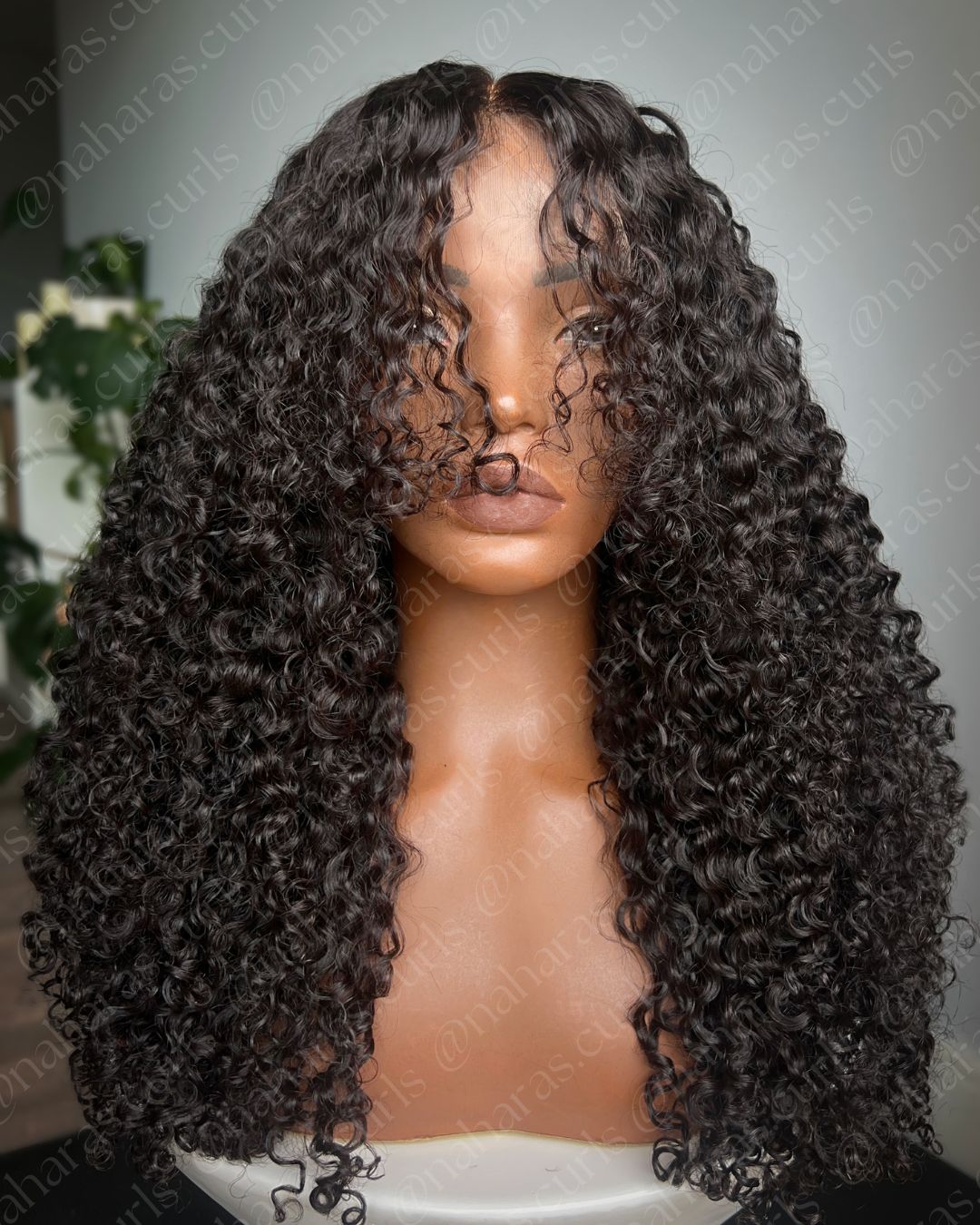 Front view of Lila 13x6" HD Lace Front Wig for natural blend