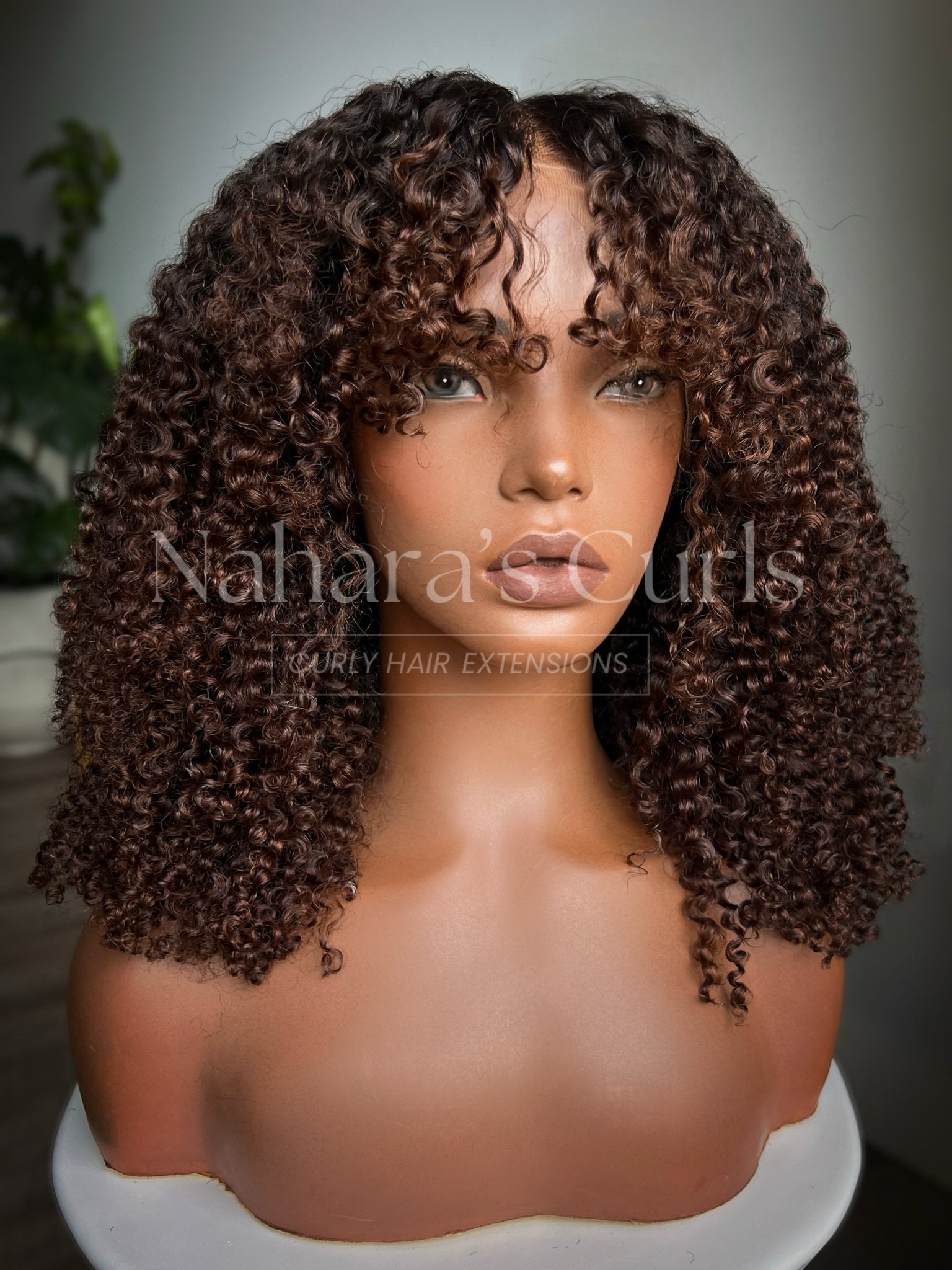 Front view of Nila 13 by 6 HD Lace Front Wig — custom kinky curly wig with 20-inch length