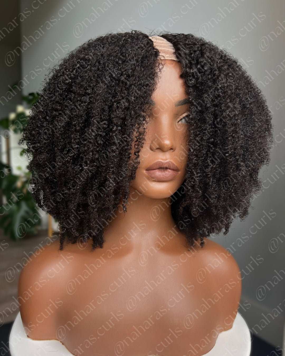 Taj U-Part Wig showing breathable mesh cap and secure clips