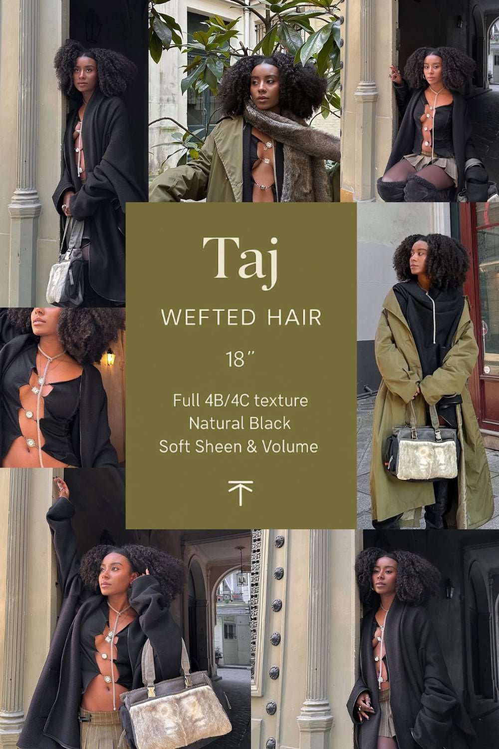 Model wearing Taj Wefted Hair – tight coils with soft, natural definition | Nahara’s Curls