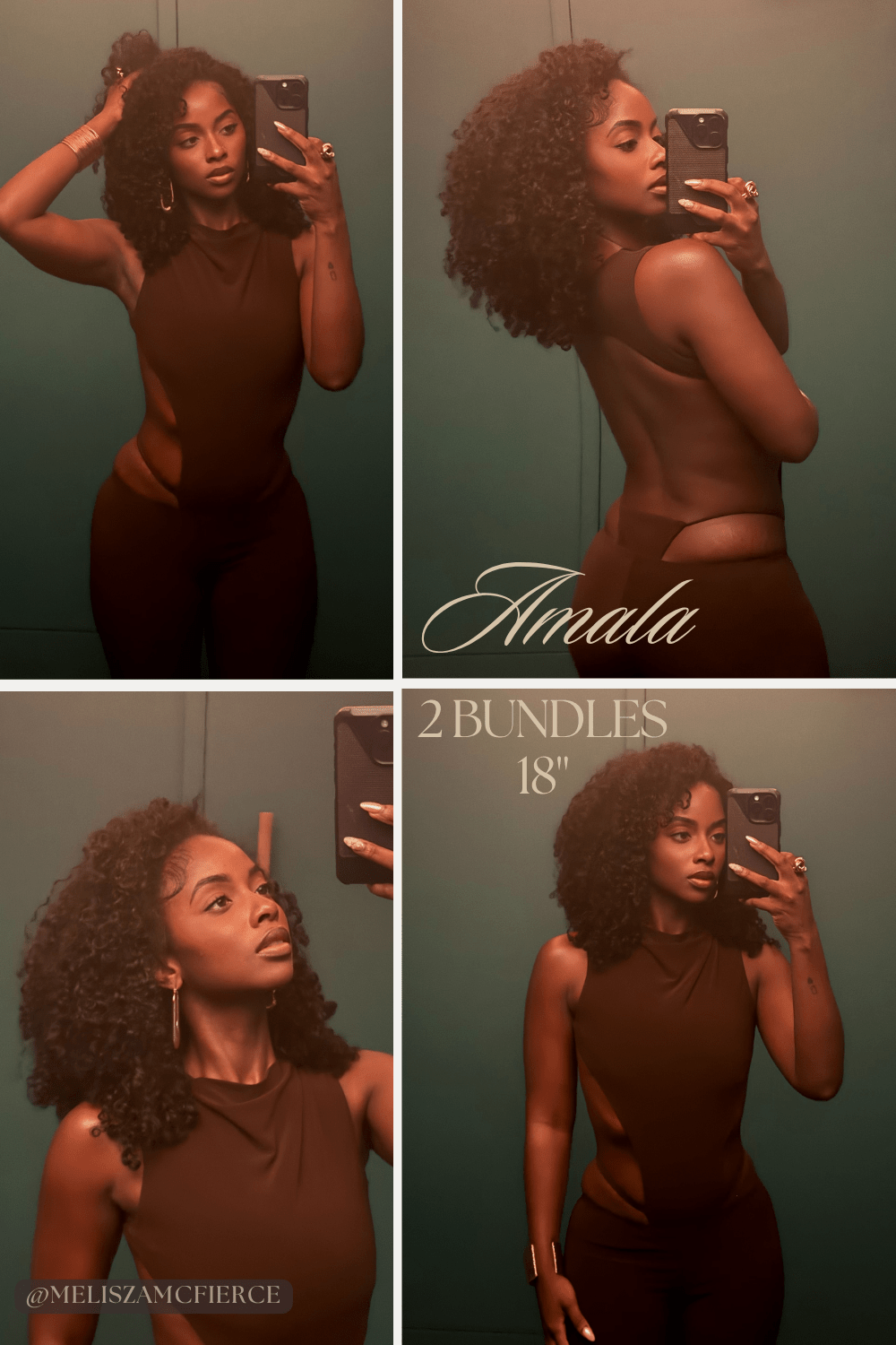 Nahara’s Curls Amala Wefted Hair – model wearing premium loose curls showing natural texture and volume
