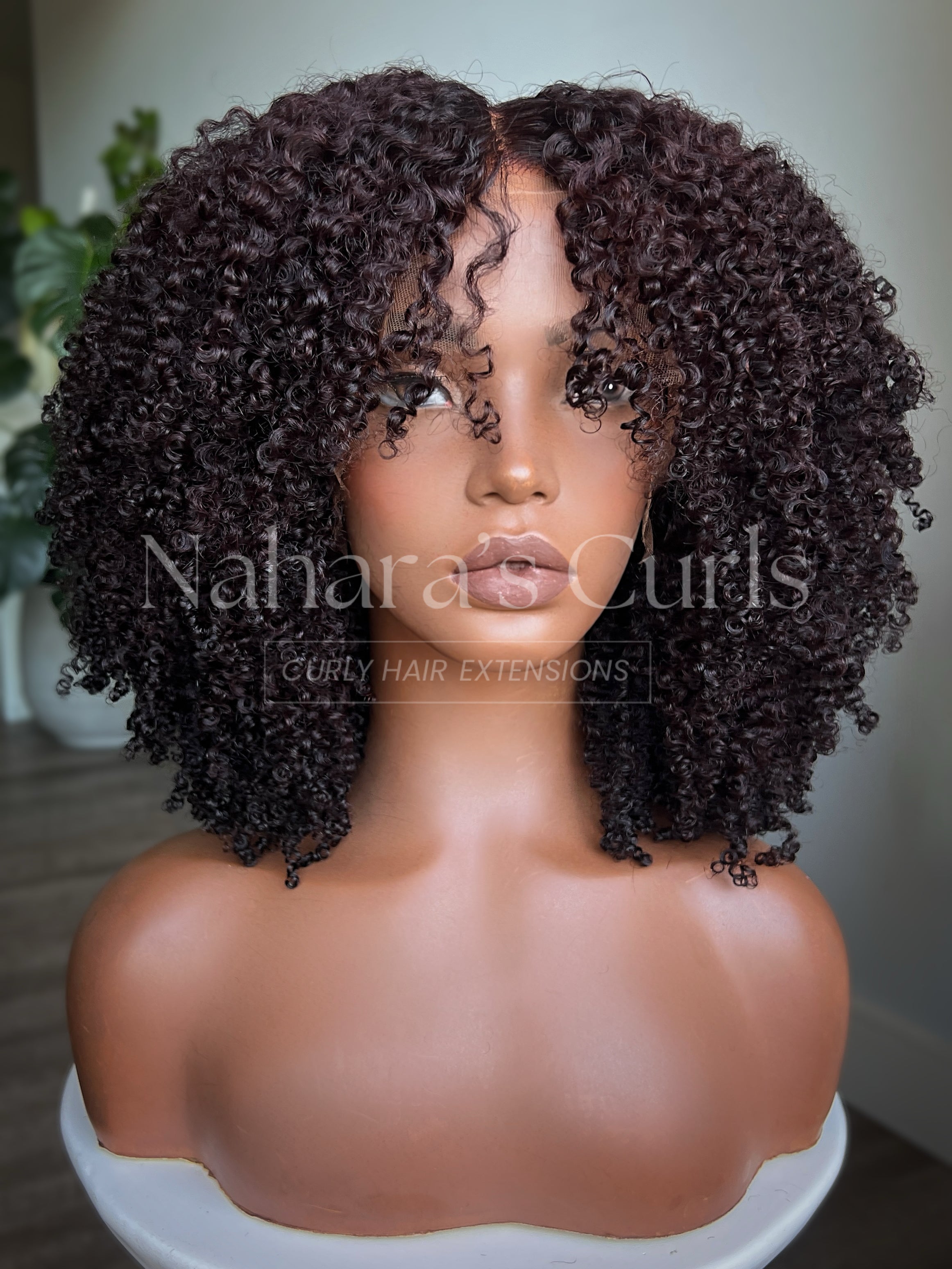 Sienna 13x6 HD Lace Front Wig with defined curls in deep wine red