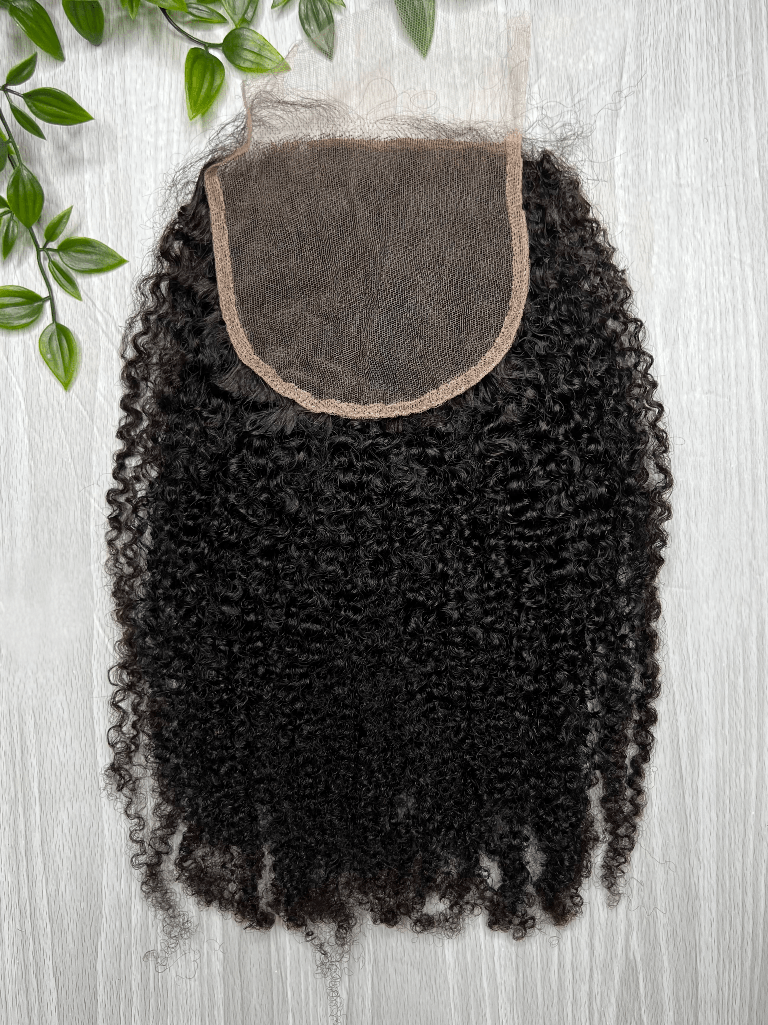 Taj Lace Closure – virgin Indian hair coily curls natural look